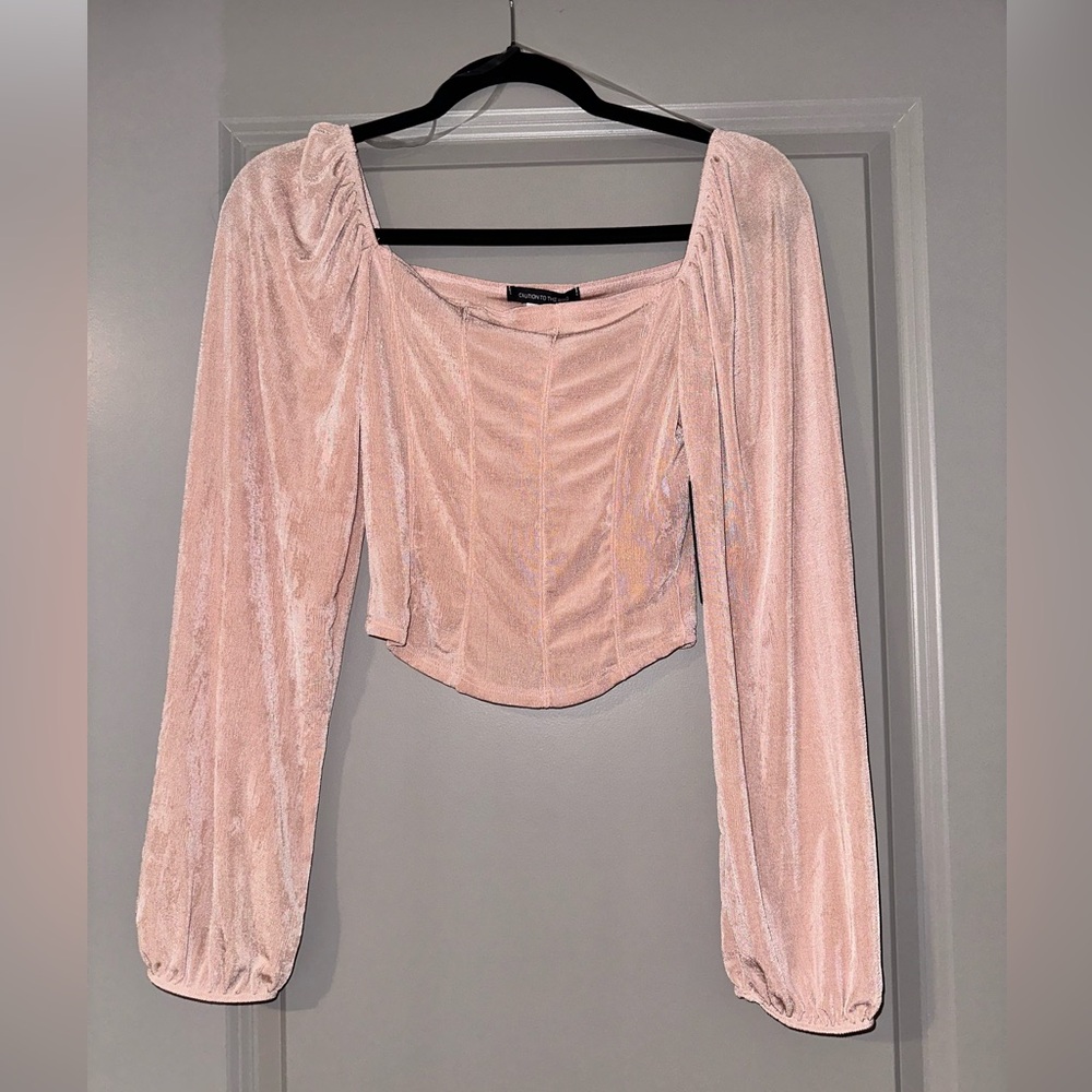 Long sleeve cropped corset style top